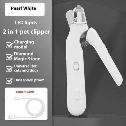 2 In 1 Pet Nail Clippers With Led Light Dog Cat Special Blood Line Scissors Multifunction Animals Paw Nail Trimmer Pet Supplies - Oopsdadforgot.com