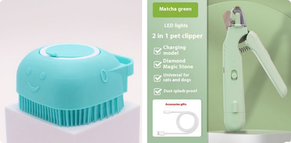 2 In 1 Pet Nail Clippers With Led Light Dog Cat Special Blood Line Scissors Multifunction Animals Paw Nail Trimmer Pet Supplies - Oopsdadforgot.com