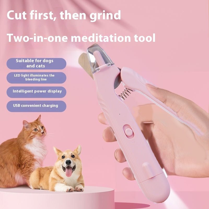 2 In 1 Pet Nail Clippers With Led Light Dog Cat Special Blood Line Scissors Multifunction Animals Paw Nail Trimmer Pet Supplies - Oopsdadforgot.com