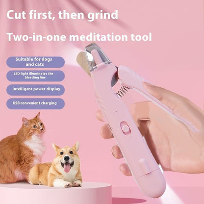 2 In 1 Pet Nail Clippers With Led Light Dog Cat Special Blood Line Scissors Multifunction Animals Paw Nail Trimmer Pet Supplies - Oopsdadforgot.com