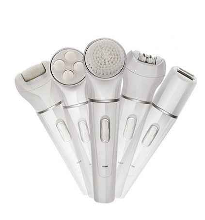 5 in 1 Multi - Functional Portable Face and body Skin Care Electric Massager Scrubber with Facial Latex Brush - Oopsdadforgot.com