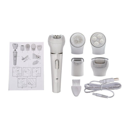 5 in 1 Multi - Functional Portable Face and body Skin Care Electric Massager Scrubber with Facial Latex Brush - Oopsdadforgot.com