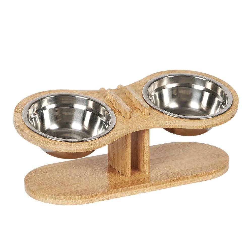 Adjustable Tilted Pet Stand With A Feeding Bowl - Oopsdadforgot.com