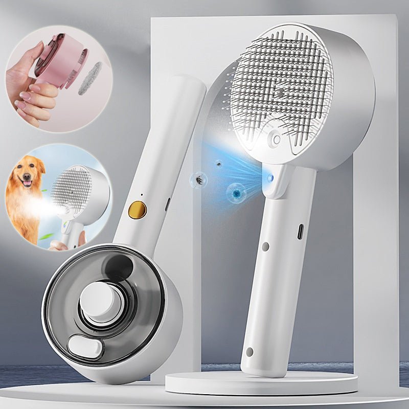 Animal Hair Remover Brush Dog And Cat Steam Brush Pet Self Cleaning Dog Brush Grooming Removes Cat Hairs Cat Dog Accessories Pet Products - Oopsdadforgot.com