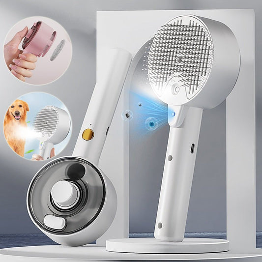 Animal Hair Remover Brush Dog And Cat Steam Brush Pet Self Cleaning Dog Brush Grooming Removes Cat Hairs Cat Dog Accessories Pet Products - Oopsdadforgot.com