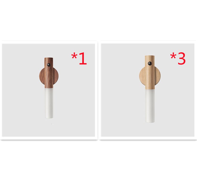 Auto LED USB Magnetic Wood Wireless Night Light Corridors Porch Lights PIR Motion Sensor Wall Light Cabinet Lamp - Oopsdadforgot.com