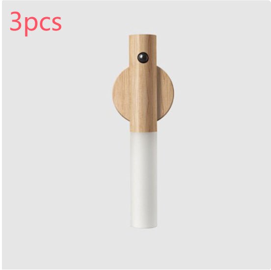 Auto LED USB Magnetic Wood Wireless Night Light Corridors Porch Lights PIR Motion Sensor Wall Light Cabinet Lamp - Oopsdadforgot.com