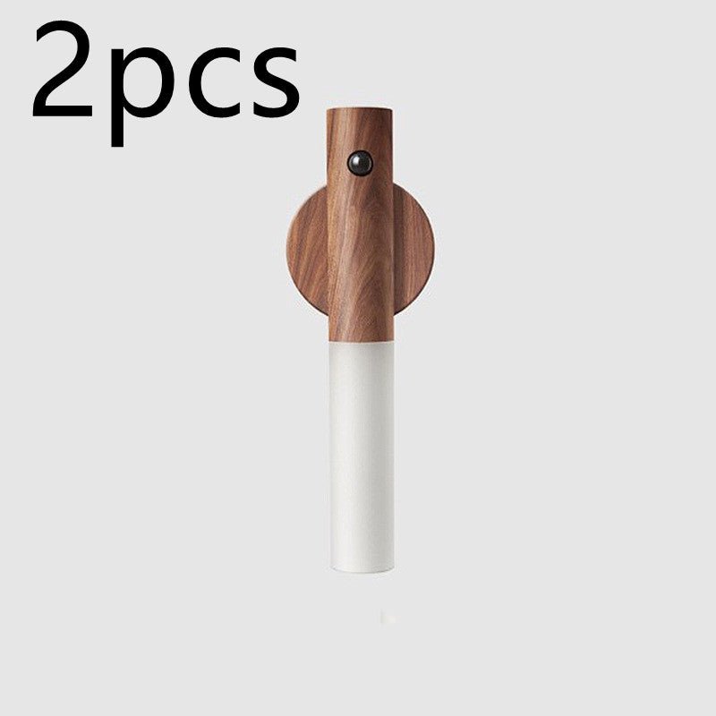Auto LED USB Magnetic Wood Wireless Night Light Corridors Porch Lights PIR Motion Sensor Wall Light Cabinet Lamp - Oopsdadforgot.com