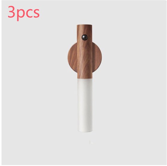 Auto LED USB Magnetic Wood Wireless Night Light Corridors Porch Lights PIR Motion Sensor Wall Light Cabinet Lamp - Oopsdadforgot.com