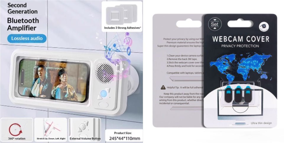 Bathroom Waterproof Mobile Phone Box Bluetooth Speaker Audio Bath TV Stand Mobile Phone Holder 360 Degree Rotation Touch Screen - Oopsdadforgot.com