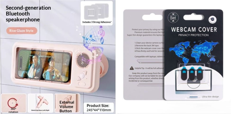 Bathroom Waterproof Mobile Phone Box Bluetooth Speaker Audio Bath TV Stand Mobile Phone Holder 360 Degree Rotation Touch Screen - Oopsdadforgot.com