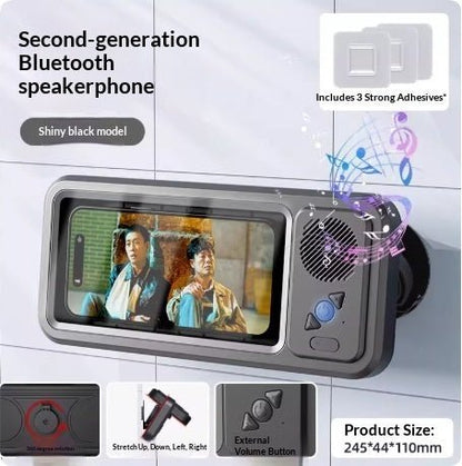 Bathroom Waterproof Mobile Phone Box Bluetooth Speaker Audio Bath TV Stand Mobile Phone Holder 360 Degree Rotation Touch Screen - Oopsdadforgot.com