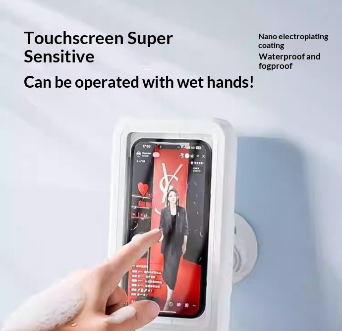 Bathroom Waterproof Mobile Phone Box Bluetooth Speaker Audio Bath TV Stand Mobile Phone Holder 360 Degree Rotation Touch Screen - Oopsdadforgot.com