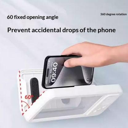 Bathroom Waterproof Mobile Phone Box Bluetooth Speaker Audio Bath TV Stand Mobile Phone Holder 360 Degree Rotation Touch Screen - Oopsdadforgot.com