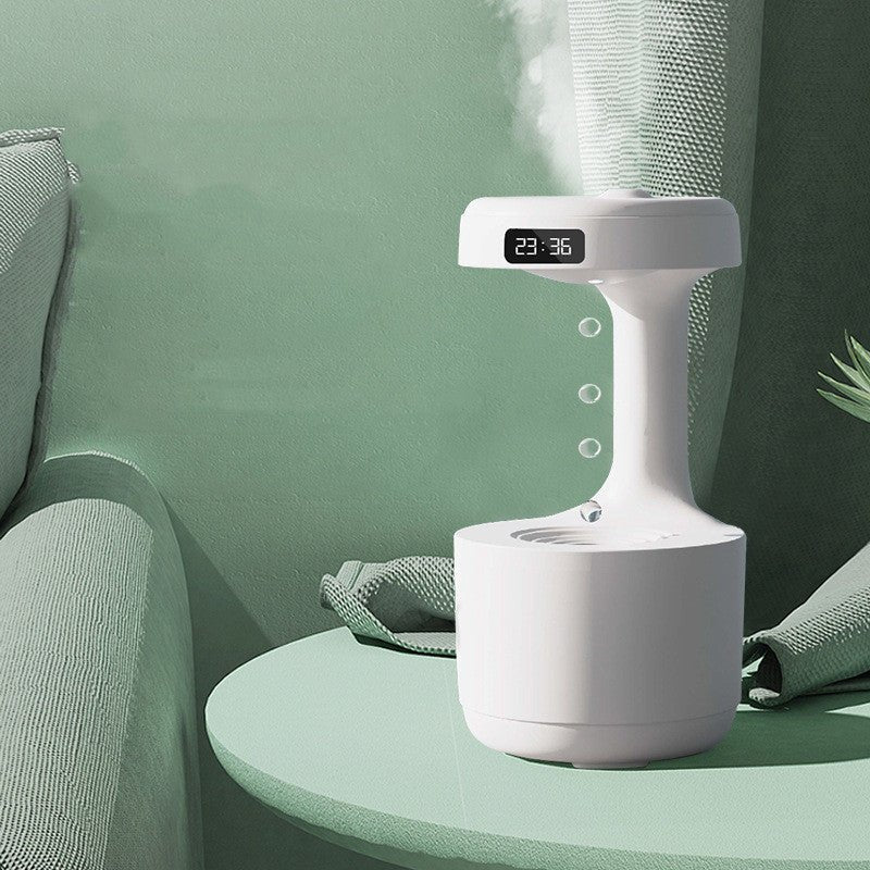 Bedroom Anti - Gravity Humidifier With Clock Water Drop Backflow Aroma Diffuser Large Capacity Office Bedroom Mute Heavy Fog Household Sprayer - Oopsdadforgot.com