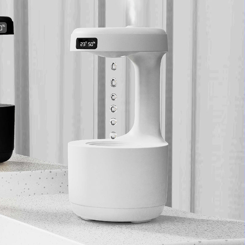 Bedroom Anti - Gravity Humidifier With Clock Water Drop Backflow Aroma Diffuser Large Capacity Office Bedroom Mute Heavy Fog Household Sprayer - Oopsdadforgot.com