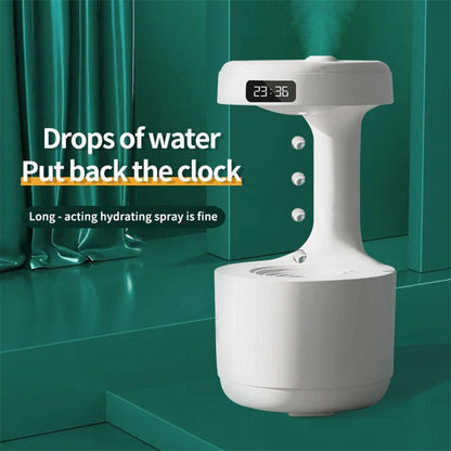 Bedroom Anti - Gravity Humidifier With Clock Water Drop Backflow Aroma Diffuser Large Capacity Office Bedroom Mute Heavy Fog Household Sprayer - Oopsdadforgot.com