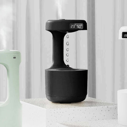 Bedroom Anti - Gravity Humidifier With Clock Water Drop Backflow Aroma Diffuser Large Capacity Office Bedroom Mute Heavy Fog Household Sprayer - Oopsdadforgot.com