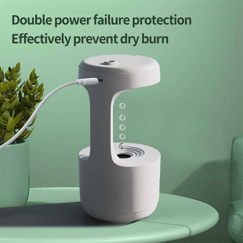 Bedroom Anti - Gravity Humidifier With Clock Water Drop Backflow Aroma Diffuser Large Capacity Office Bedroom Mute Heavy Fog Household Sprayer - Oopsdadforgot.com