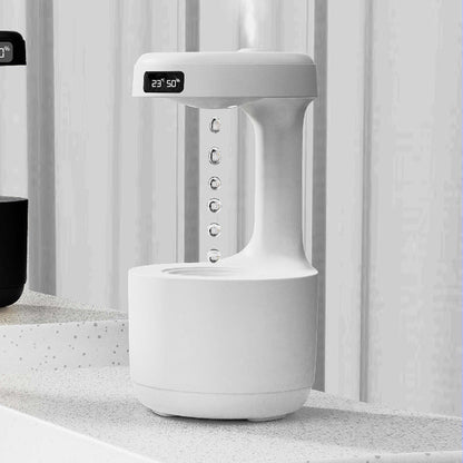 Bedroom Anti - Gravity Humidifier With Clock Water Drop Backflow Aroma Diffuser Large Capacity Office Bedroom Mute Heavy Fog Household Sprayer - Oopsdadforgot.com