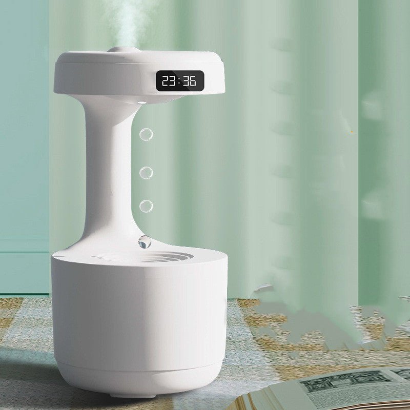 Bedroom Anti - Gravity Humidifier With Clock Water Drop Backflow Aroma Diffuser Large Capacity Office Bedroom Mute Heavy Fog Household Sprayer - Oopsdadforgot.com