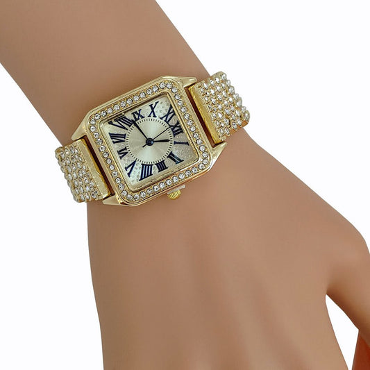 Bracelet Set Square Full Sky Star Full Diamond Women's Watch - Oopsdadforgot.com