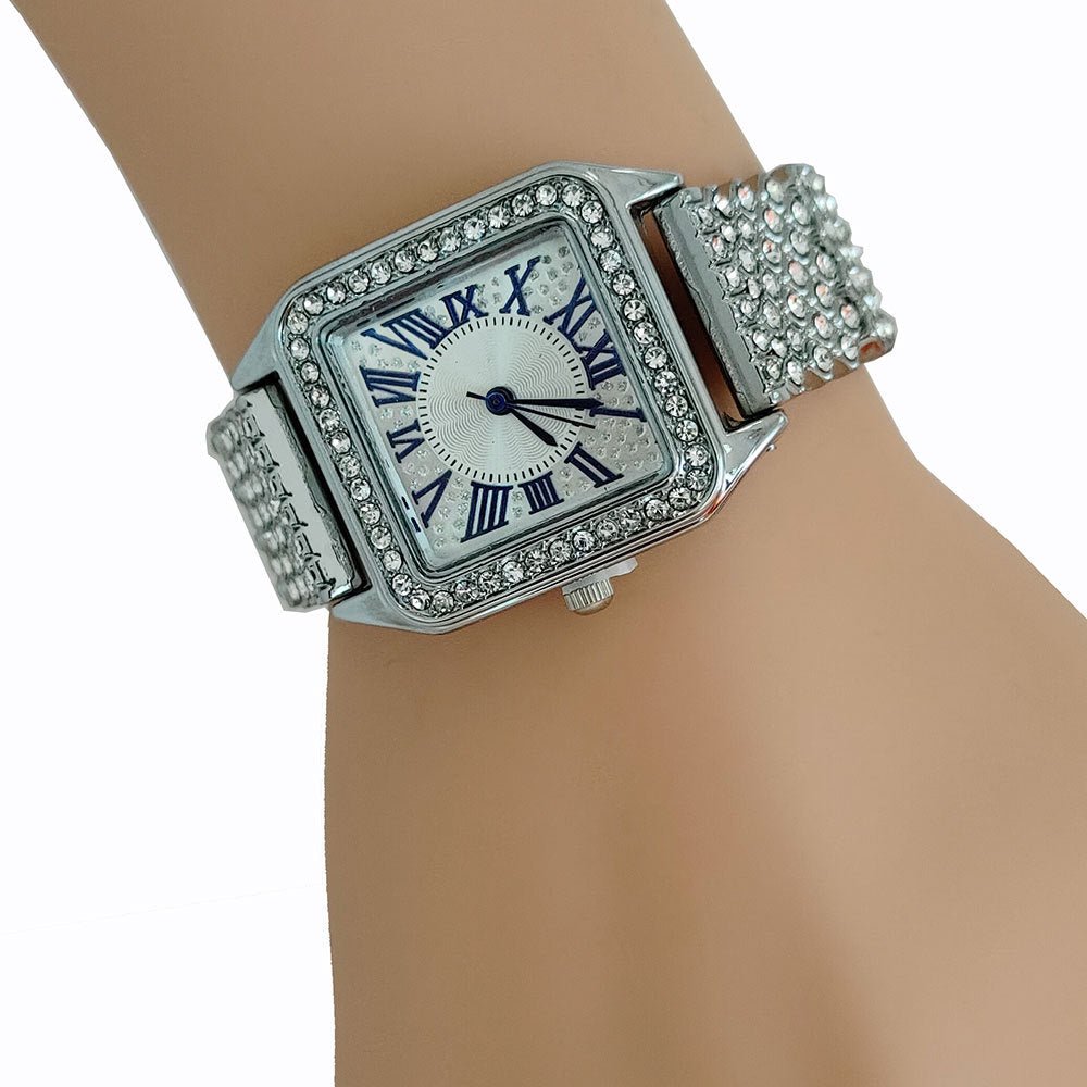 Bracelet Set Square Full Sky Star Full Diamond Women's Watch - Oopsdadforgot.com