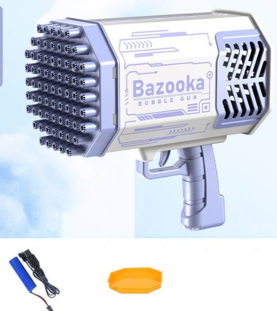 Bubble Gun Rocket 69 Holes Soap Bubbles Machine Gun Shape Automatic Blower With Light Toys For Kids Pomperos - Oopsdadforgot.com