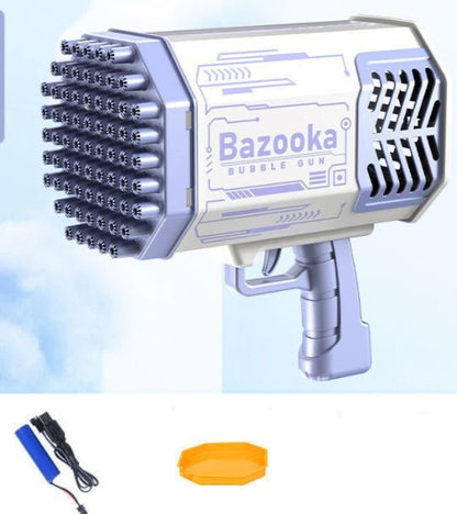 Bubble Gun Rocket 69 Holes Soap Bubbles Machine Gun Shape Automatic Blower With Light Toys For Kids Pomperos - Oopsdadforgot.com