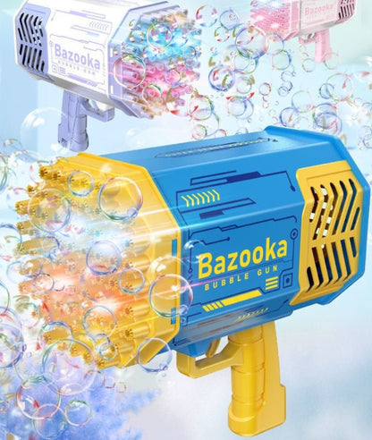 Bubble Gun Rocket 69 Holes Soap Bubbles Machine Gun Shape Automatic Blower With Light Toys For Kids Pomperos - Oopsdadforgot.com