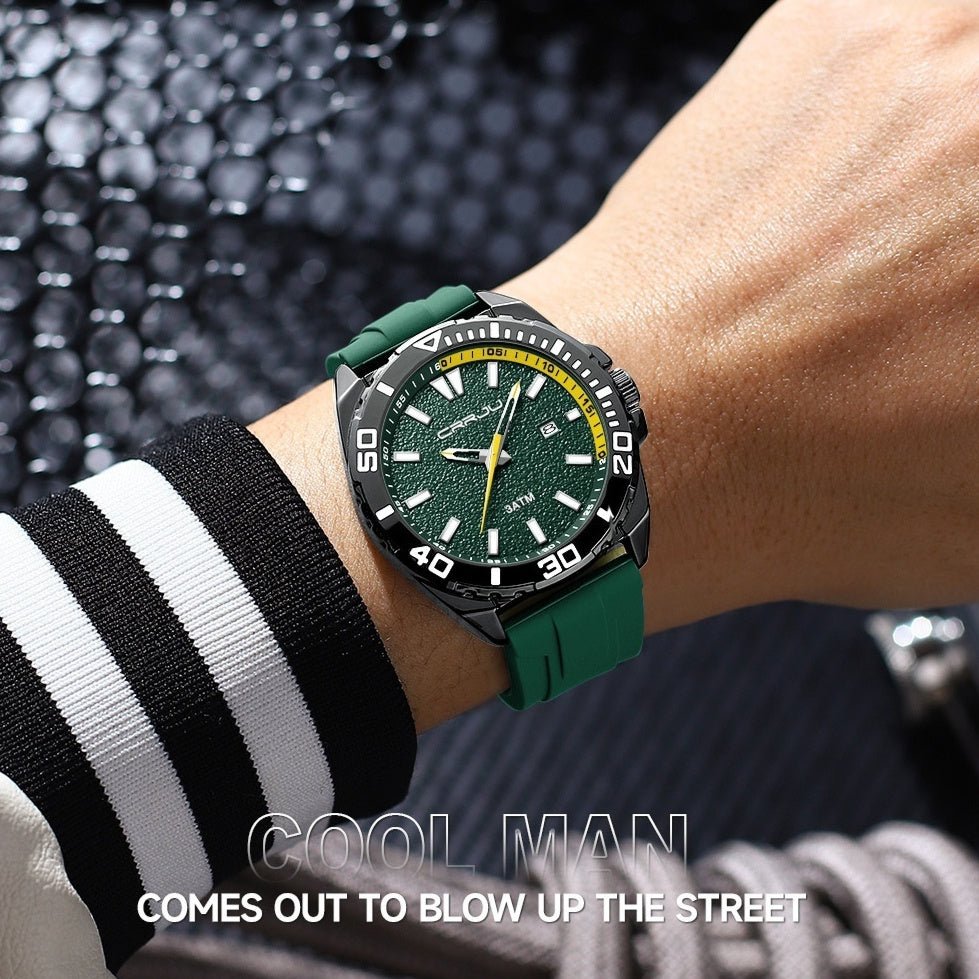 Calendar Leisure Waterproof Circular Silicone Tape Watch - Oopsdadforgot.com