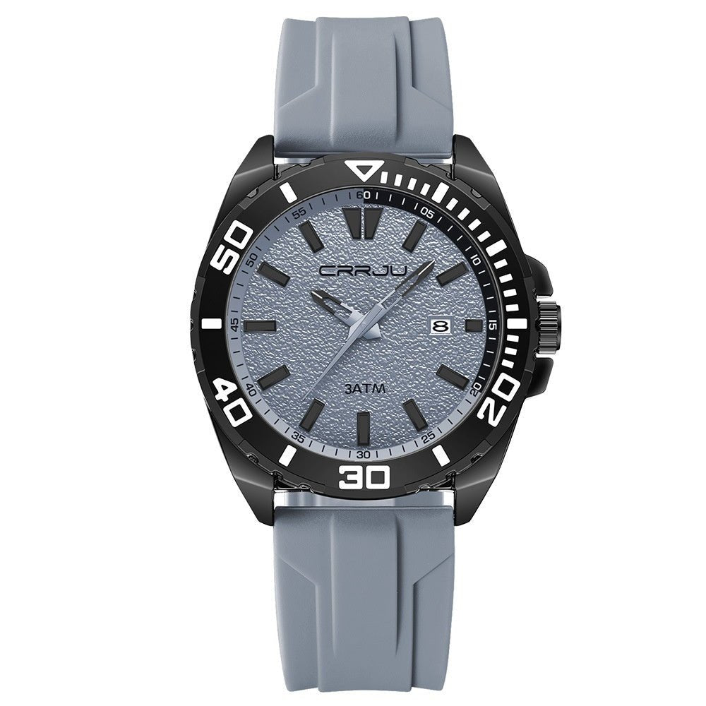 Calendar Leisure Waterproof Circular Silicone Tape Watch - Oopsdadforgot.com