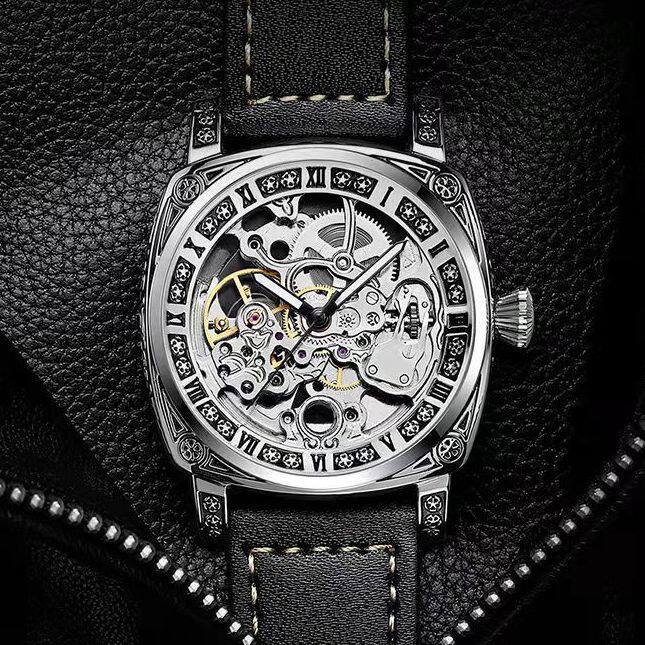 Carved Vintage Fashion Hollow Mechanical Automatic Mens Watch - Oopsdadforgot.com