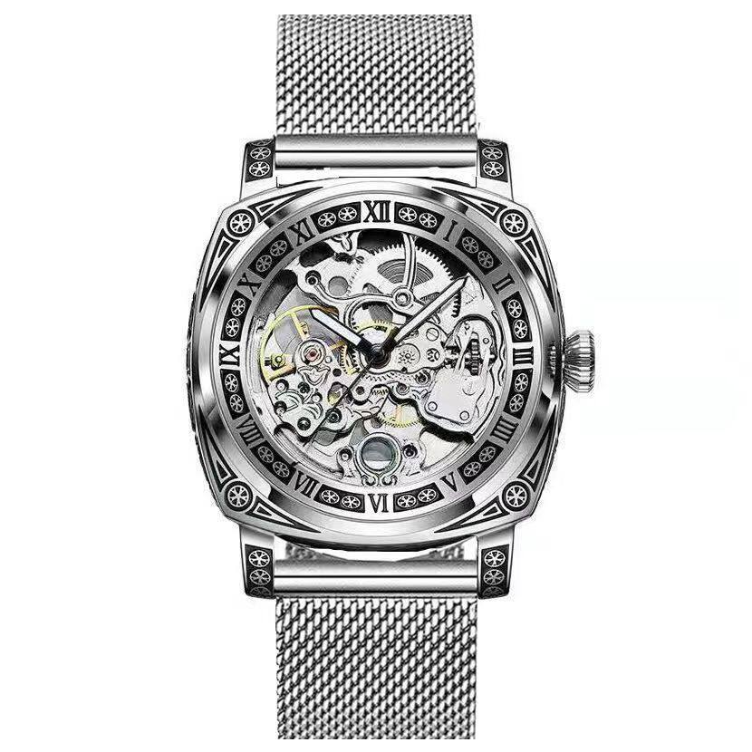 Carved Vintage Fashion Hollow Mechanical Automatic Mens Watch - Oopsdadforgot.com