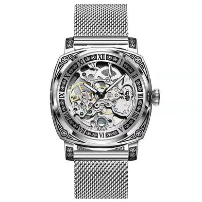 Carved Vintage Fashion Hollow Mechanical Automatic Mens Watch - Oopsdadforgot.com