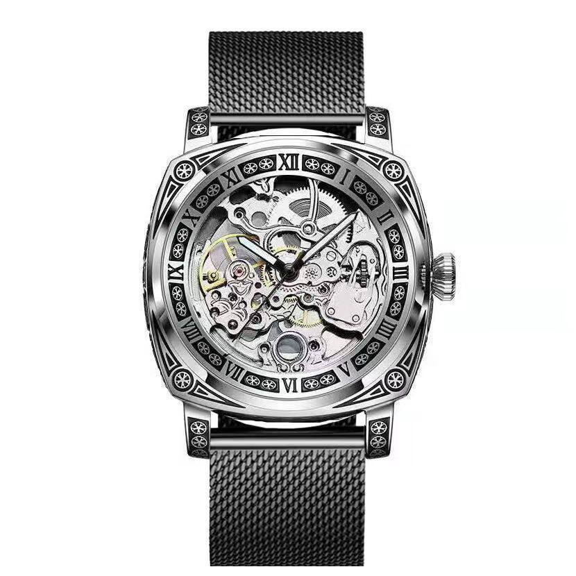 Carved Vintage Fashion Hollow Mechanical Automatic Mens Watch - Oopsdadforgot.com