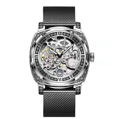 Carved Vintage Fashion Hollow Mechanical Automatic Mens Watch - Oopsdadforgot.com