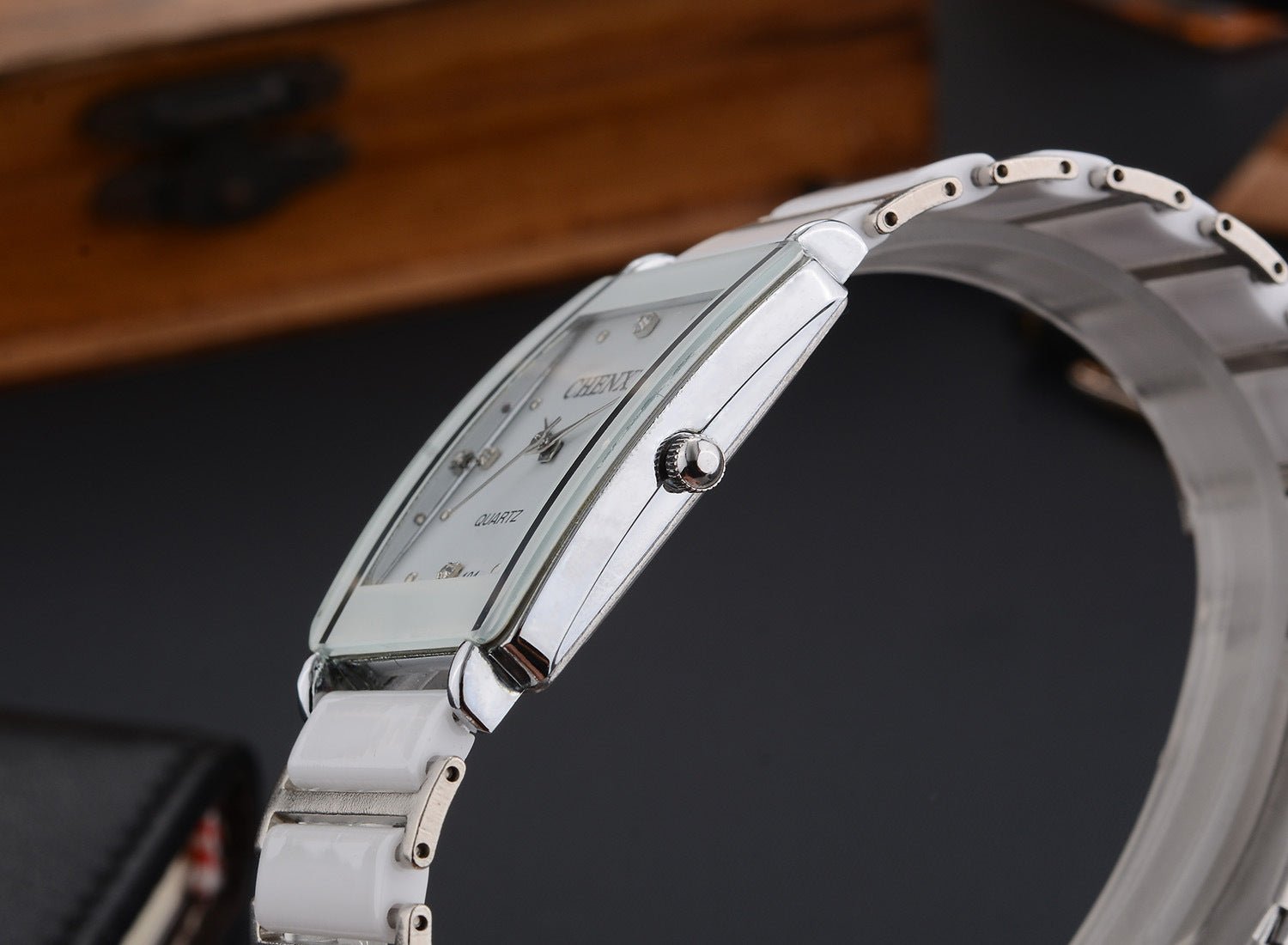 Couple's Square Diamond Set Quartz Watch - Oopsdadforgot.com