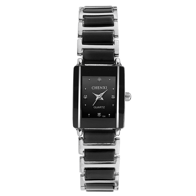 Couple's Square Diamond Set Quartz Watch - Oopsdadforgot.com