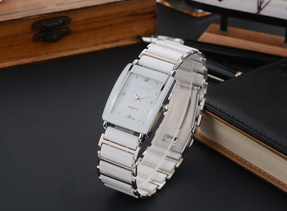 Couple's Square Diamond Set Quartz Watch - Oopsdadforgot.com