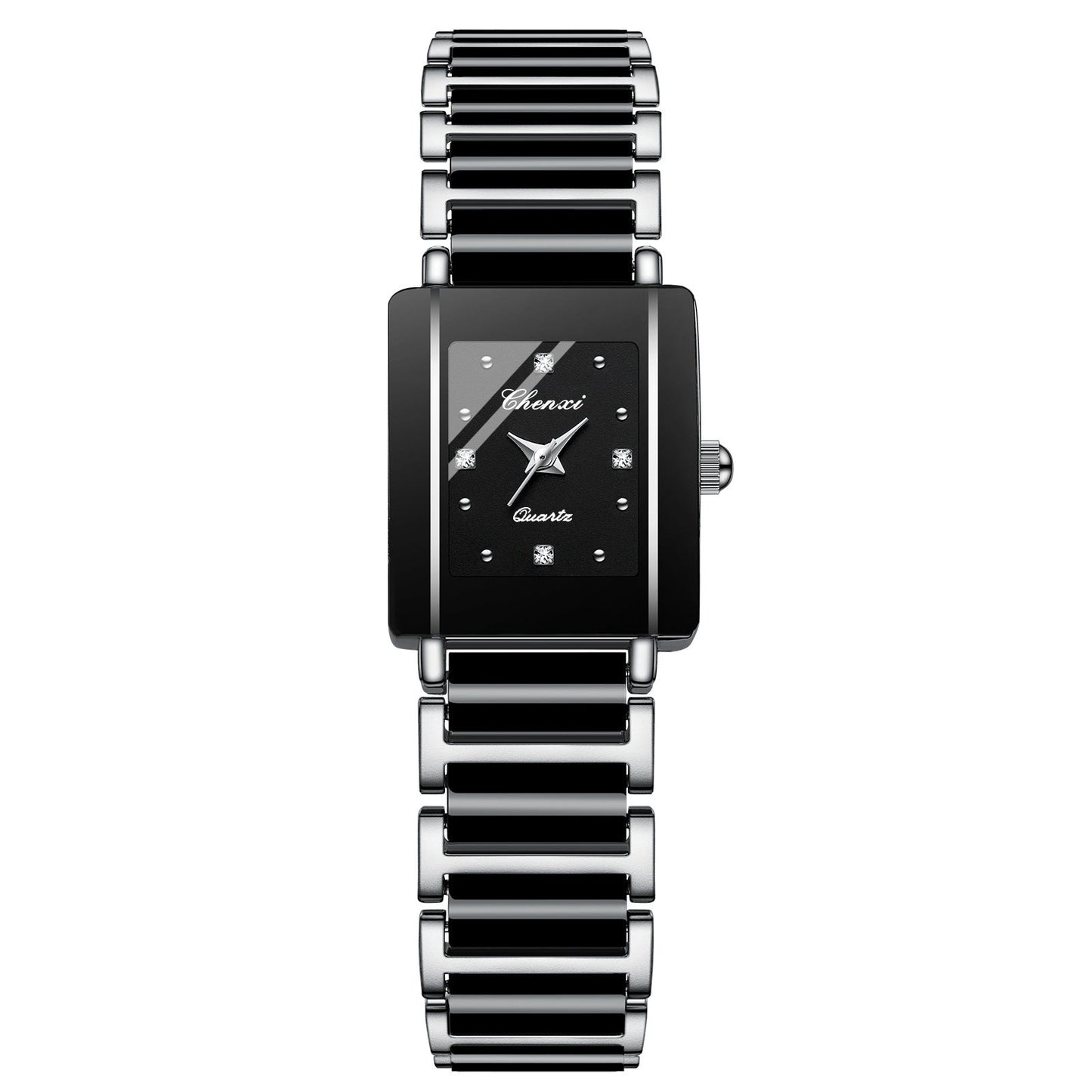 Couple's Square Diamond Set Quartz Watch - Oopsdadforgot.com