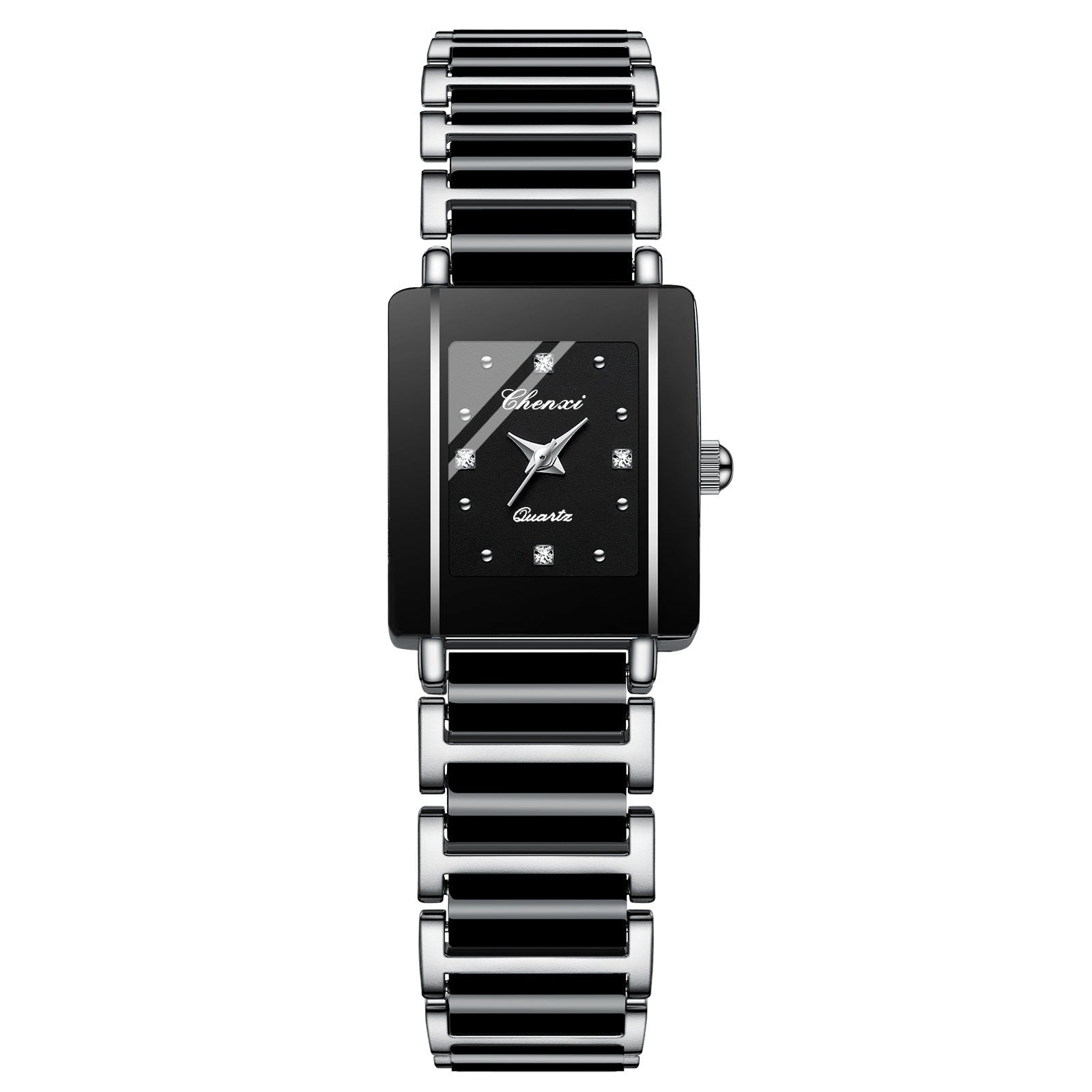 Couple's Square Diamond Set Quartz Watch - Oopsdadforgot.com