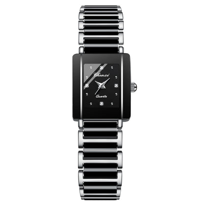 Couple's Square Diamond Set Quartz Watch - Oopsdadforgot.com