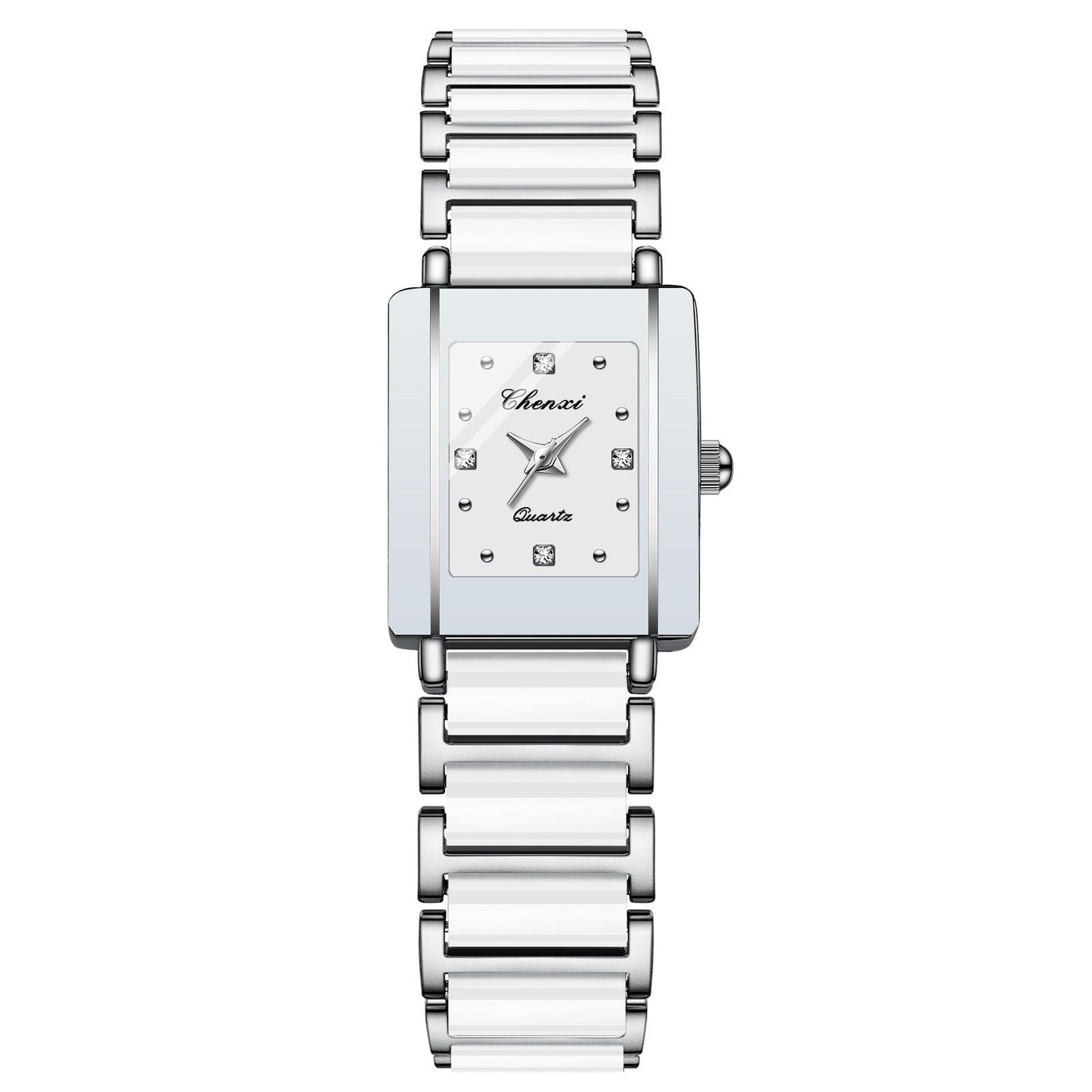 Couple's Square Diamond Set Quartz Watch - Oopsdadforgot.com