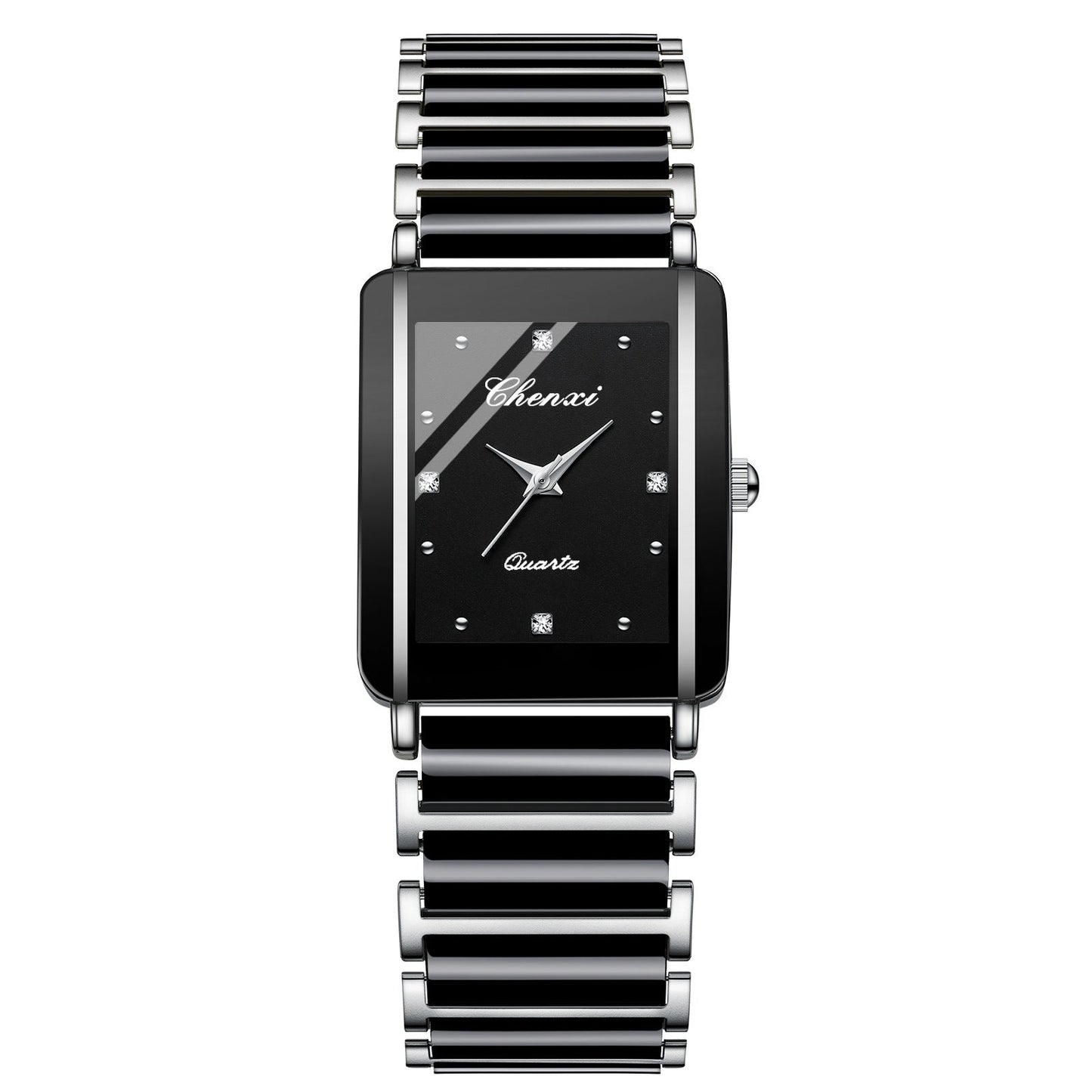 Couple's Square Diamond Set Quartz Watch - Oopsdadforgot.com