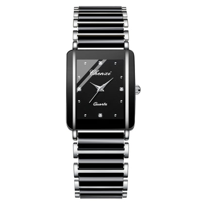 Couple's Square Diamond Set Quartz Watch - Oopsdadforgot.com