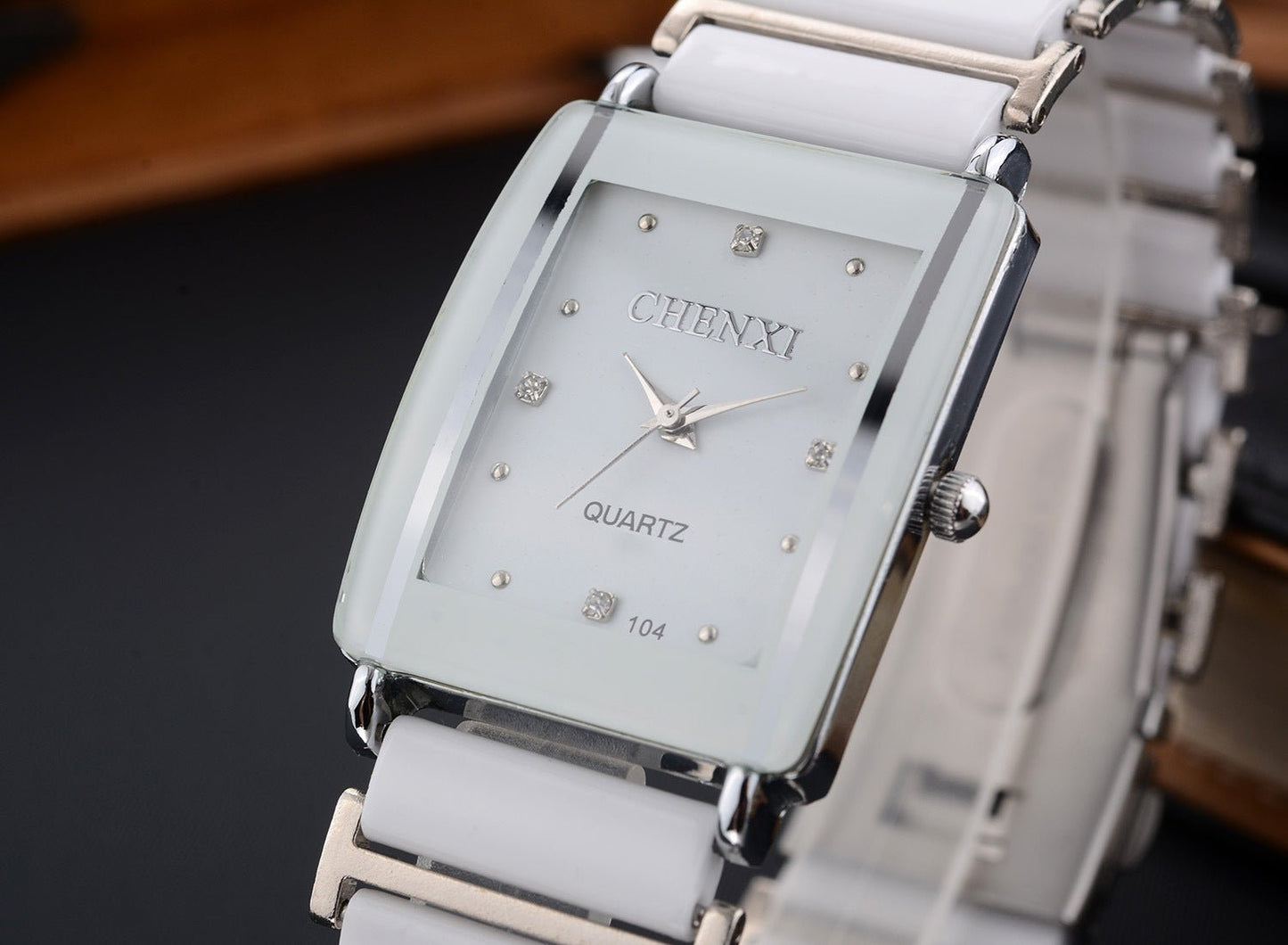 Couple's Square Diamond Set Quartz Watch - Oopsdadforgot.com