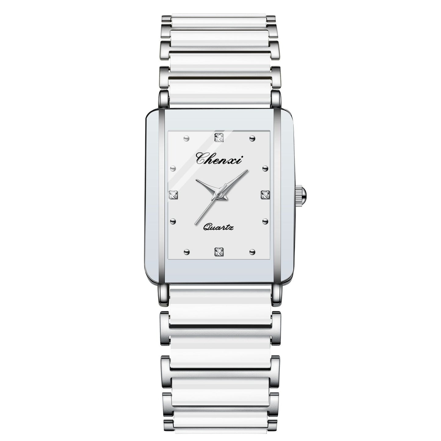 Couple's Square Diamond Set Quartz Watch - Oopsdadforgot.com