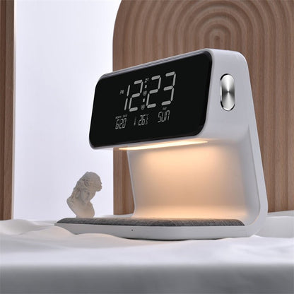 Creative 3 In 1 Bedside Lamp Wireless Charging LCD Screen Alarm Clock Wireless Phone Charger - Oopsdadforgot.com