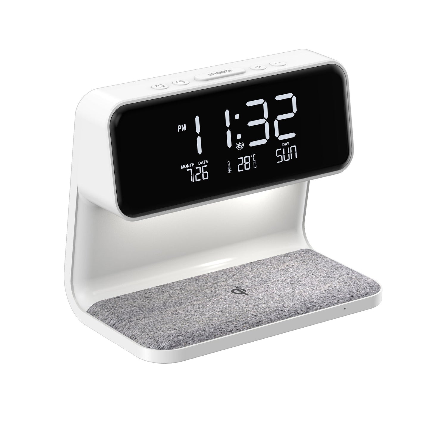 Creative 3 In 1 Bedside Lamp Wireless Charging LCD Screen Alarm Clock Wireless Phone Charger - Oopsdadforgot.com